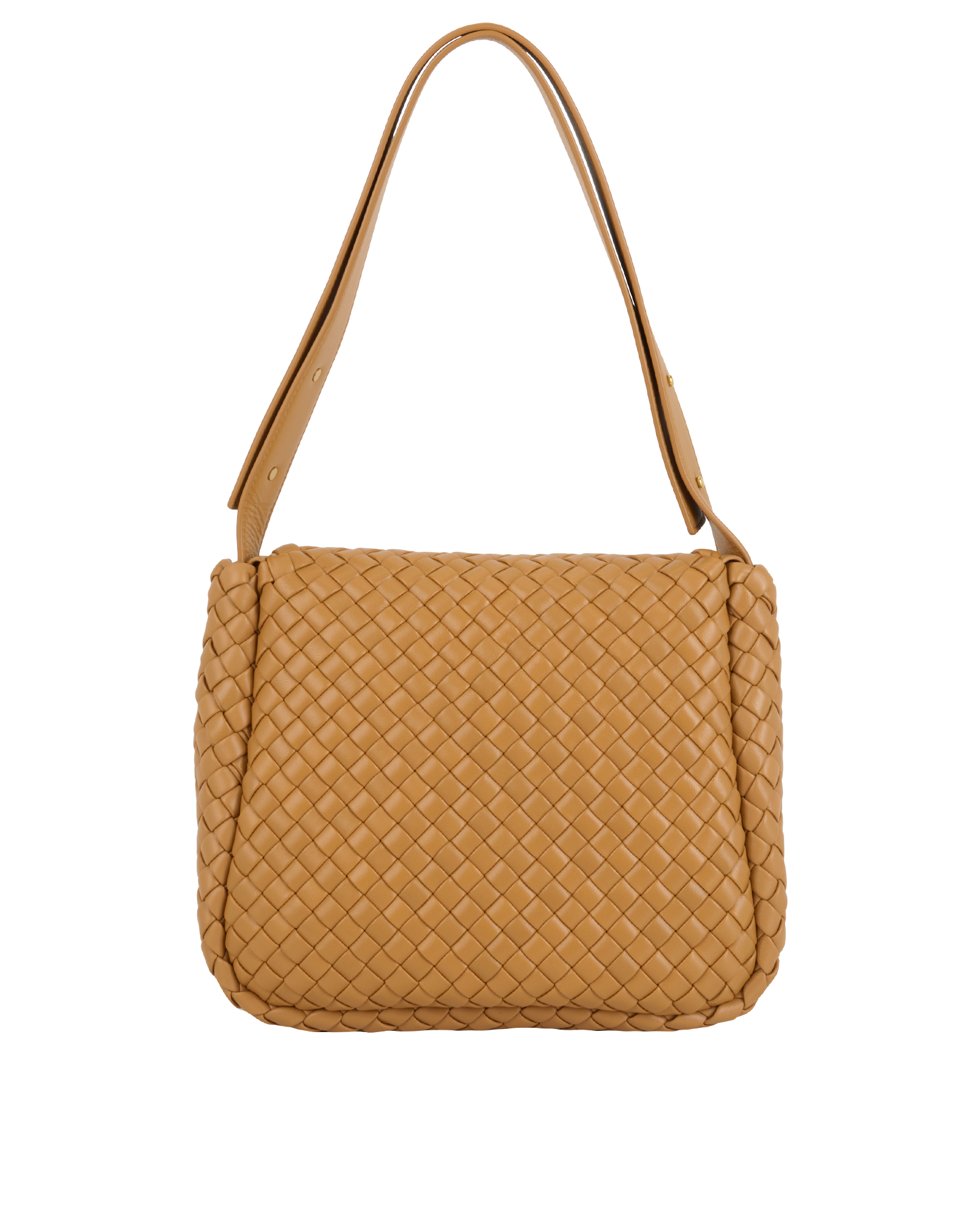 Cobble Intrecciato Shoulder Bag, &pound;2,100, Handbags, Tan, Lambskin Leather, Back view